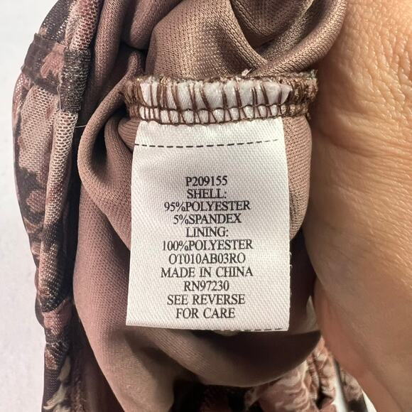 Dylan Ryan Blouse Top Women M Brown Ruched Bustier Sheer Floral Fairy - Picture 10 of 14